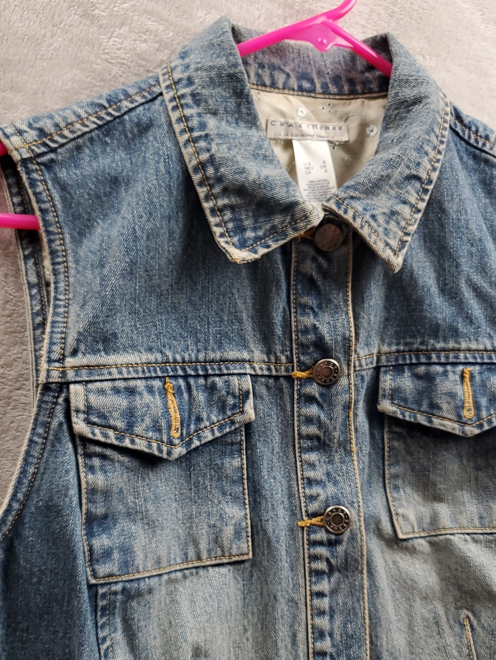 Crazy Horse | Women's Size S | Vintage Blue Denim Jean Vest